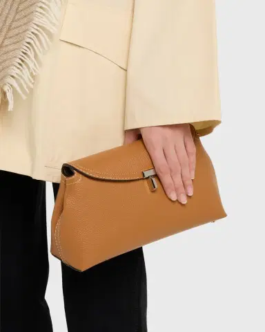 Toteme T-Lock Clutch Bag in Pebble Grain Leather | Thumbnail 2 Toteme T-Lock Clutch Bag in Pebble Grain Leather | Thumbnail 2