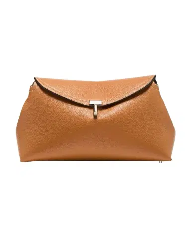 Toteme T-Lock Clutch Bag in Pebble Grain Leather | Thumbnail 1 Toteme T-Lock Clutch Bag in Pebble Grain Leather | Thumbnail 1