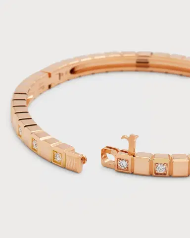Chopard Ice Cube 18K Rose Gold Alternating Diamond Bracelet, Size Medium | Thumbnail 3 Chopard Ice Cube 18K Rose Gold Alternating Diamond Bracelet, Size Medium | Thumbnail 3