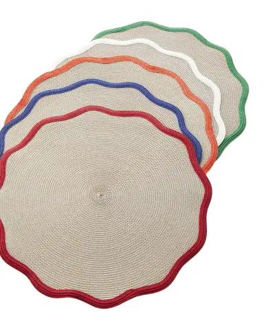 Deborah Rhodes Spring Scallop Border Placemats | Thumbnail 1 Deborah Rhodes Spring Scallop Border Placemats | Thumbnail 1