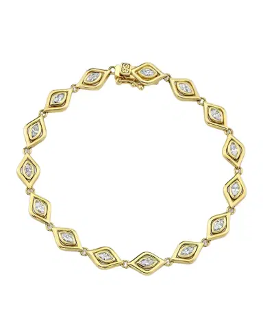 Sydney Evan 14K Yellow Gold Marquis Diamond Evil Eye Eternity Bracelet | Thumbnail 1 Sydney Evan 14K Yellow Gold Marquis Diamond Evil Eye Eternity Bracelet | Thumbnail 1