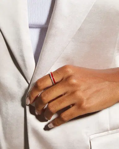 Boucheron Quatre 18K Pink & White Gold Red Edition Diamond Ring | Thumbnail 2 Boucheron Quatre 18K Pink & White Gold Red Edition Diamond Ring | Thumbnail 2