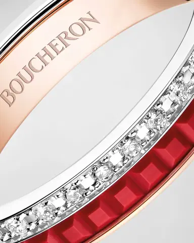 Boucheron Quatre 18K Pink & White Gold Red Edition Diamond Ring | Thumbnail 4 Boucheron Quatre 18K Pink & White Gold Red Edition Diamond Ring | Thumbnail 4