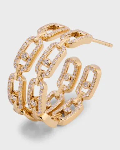 Messika MOVE LINK 18K YELLOW GOLD DIAMOND HOOP EARRINGS | Thumbnail 2 Messika MOVE LINK 18K YELLOW GOLD DIAMOND HOOP EARRINGS | Thumbnail 2