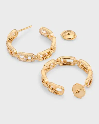 Messika MOVE LINK 18K YELLOW GOLD DIAMOND HOOP EARRINGS | Thumbnail 3 Messika MOVE LINK 18K YELLOW GOLD DIAMOND HOOP EARRINGS | Thumbnail 3