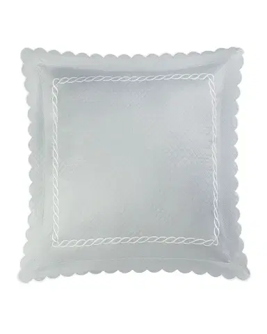 Matouk Classic Chain Scallop Matelasse Euro Sham | Thumbnail 1 Matouk Classic Chain Scallop Matelasse Euro Sham | Thumbnail 1
