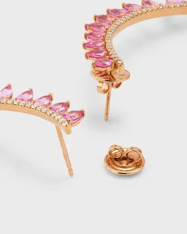Gismondi 1754 18k Yellow Gold Pink Sapphire and Diamond Spiral Earrings | Thumbnail 3 Gismondi 1754 18k Yellow Gold Pink Sapphire and Diamond Spiral Earrings | Thumbnail 3