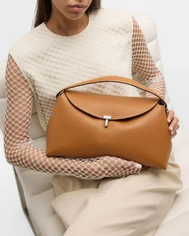 TOTEME T-Lock Top Handle Bag in Pebble Grain Leather | Thumbnail 2 TOTEME T-Lock Top Handle Bag in Pebble Grain Leather | Thumbnail 2