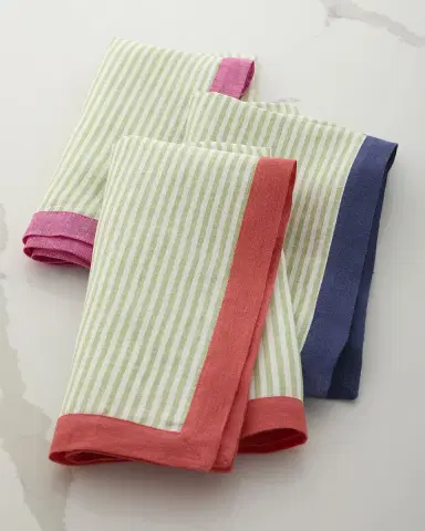 Deborah Rhodes Seersucker Border Napkins, Set of 4 | Thumbnail 2 Deborah Rhodes Seersucker Border Napkins, Set of 4 | Thumbnail 2