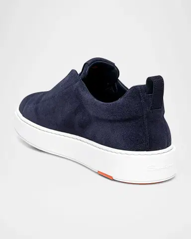 Santoni Men's Suede Low-Top Slip-On Sneakers | Thumbnail 2 Santoni Men's Suede Low-Top Slip-On Sneakers | Thumbnail 2