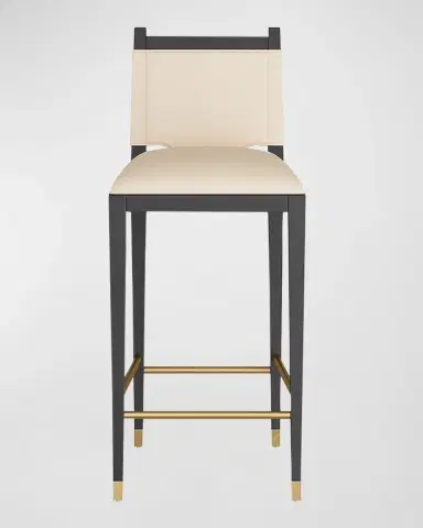 Arteriors Burdock Leather Bar Stool, 32" | Thumbnail 2 Arteriors Burdock Leather Bar Stool, 32" | Thumbnail 2