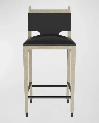 Arteriors Burdock Leather Bar Stool, 32" | Thumbnail 2 Arteriors Burdock Leather Bar Stool, 32" | Thumbnail 2