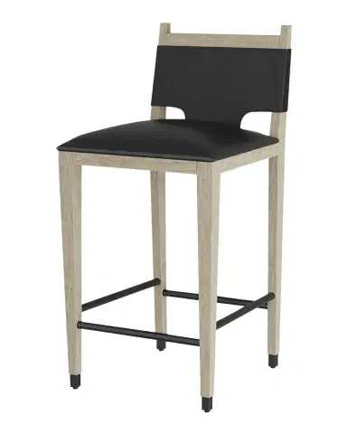 Arteriors Burdock Leather Bar Stool, 32" | Thumbnail 1 Arteriors Burdock Leather Bar Stool, 32" | Thumbnail 1