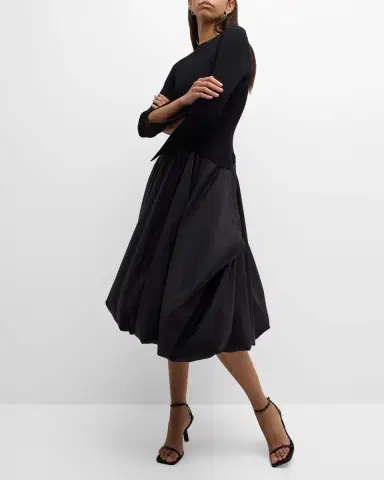 Simkhai Kenlie Mixed Media Bubble Midi Dress | Thumbnail 7 Simkhai Kenlie Mixed Media Bubble Midi Dress | Thumbnail 7