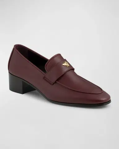Bougeotte Leather Medallion Heeled Loafers | Thumbnail 2 Bougeotte Leather Medallion Heeled Loafers | Thumbnail 2