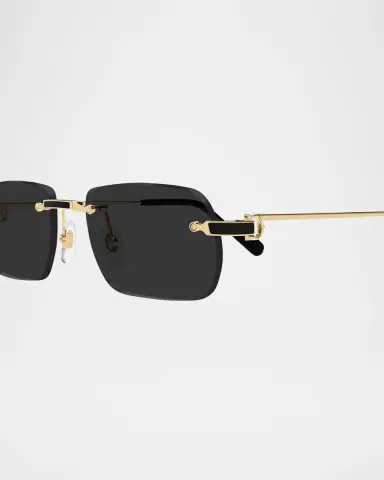Cartier Men 's Nylon & Metal Rectangle Sunglasses | Thumbnail 2 Cartier Men 's Nylon & Metal Rectangle Sunglasses | Thumbnail 2