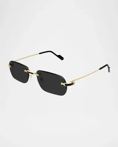 Cartier Men 's Nylon & Metal Rectangle Sunglasses | Thumbnail 3 Cartier Men 's Nylon & Metal Rectangle Sunglasses | Thumbnail 3