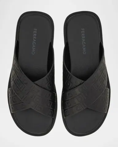 Ferragamo Men 's Brise Hug Slide Sandals | Thumbnail 4 Ferragamo Men 's Brise Hug Slide Sandals | Thumbnail 4