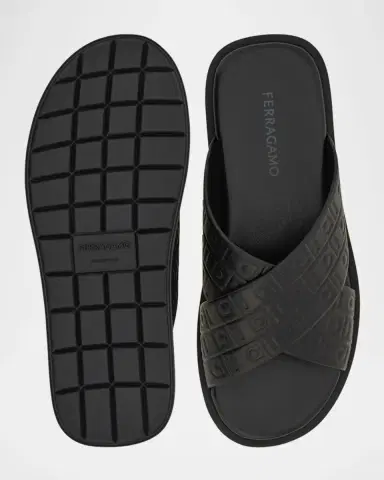 Ferragamo Men 's Brise Hug Slide Sandals | Thumbnail 5 Ferragamo Men 's Brise Hug Slide Sandals | Thumbnail 5