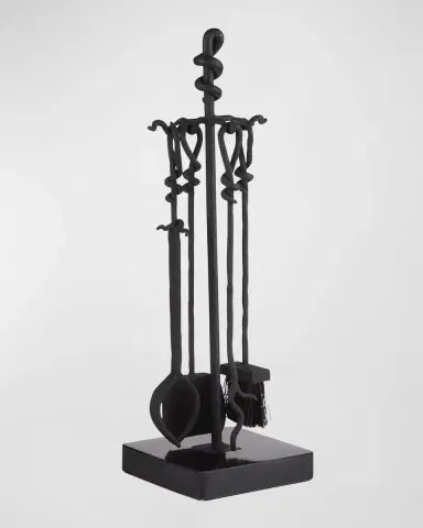 Arteriors Denison 3-Piece Fireplace Tool Set with Stand | Thumbnail 2 Arteriors Denison 3-Piece Fireplace Tool Set with Stand | Thumbnail 2