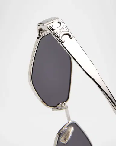 Celine Men's Triomphe Metal and Nylon Oval Sunglasses | Thumbnail 4 Celine Men's Triomphe Metal and Nylon Oval Sunglasses | Thumbnail 4