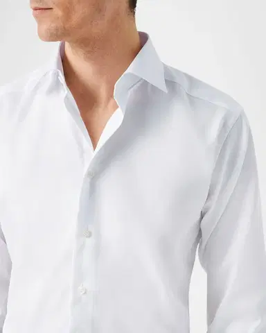 Eton Men's Slim-Fit French-Cuff Twill Dress Shirt | Thumbnail 4 Eton Men's Slim-Fit French-Cuff Twill Dress Shirt | Thumbnail 4