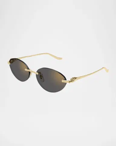 Cartier Panthère Rimless Metal Oval Sunglasses | Thumbnail 2 Cartier Panthère Rimless Metal Oval Sunglasses | Thumbnail 2