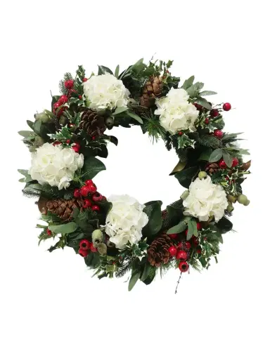 Winward Home White Hydrangea Holiday Wreath | Thumbnail 1 Winward Home White Hydrangea Holiday Wreath | Thumbnail 1