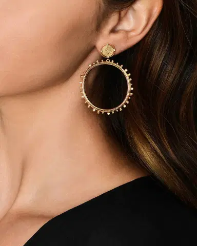 Anabel Aram Jewelry Butterfly Coin Molten Hoop Earrings | Thumbnail 1 Anabel Aram Jewelry Butterfly Coin Molten Hoop Earrings | Thumbnail 1