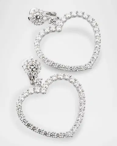 Chopard 18K White Gold L 'Heure Du Diamant Small Heart Earrings | Thumbnail 2 Chopard 18K White Gold L 'Heure Du Diamant Small Heart Earrings | Thumbnail 2