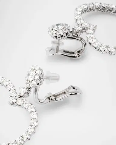 Chopard 18K White Gold L 'Heure Du Diamant Small Heart Earrings | Thumbnail 3 Chopard 18K White Gold L 'Heure Du Diamant Small Heart Earrings | Thumbnail 3