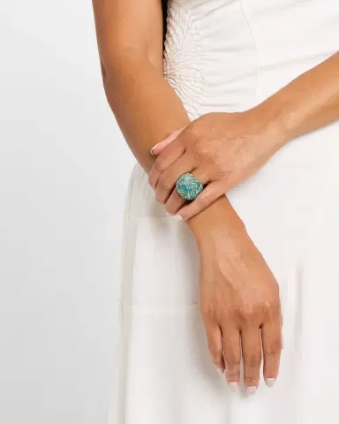 NEST Jewelry Carved Turquoise Statement Ring | Thumbnail 4 NEST Jewelry Carved Turquoise Statement Ring | Thumbnail 4