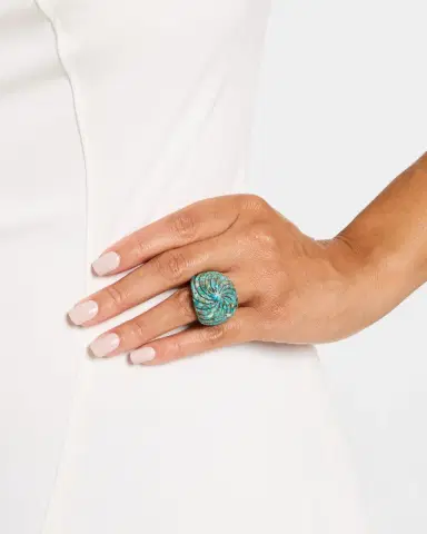 NEST Jewelry Carved Turquoise Statement Ring | Thumbnail 2 NEST Jewelry Carved Turquoise Statement Ring | Thumbnail 2