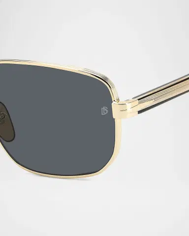 David Beckham Men 's Stainless Steel Rectangle Sunglasses | Thumbnail 2 David Beckham Men 's Stainless Steel Rectangle Sunglasses | Thumbnail 2