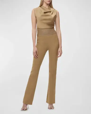 Herve Leger Emery Bandage-Waist Flared Pants | Thumbnail 2 Herve Leger Emery Bandage-Waist Flared Pants | Thumbnail 2
