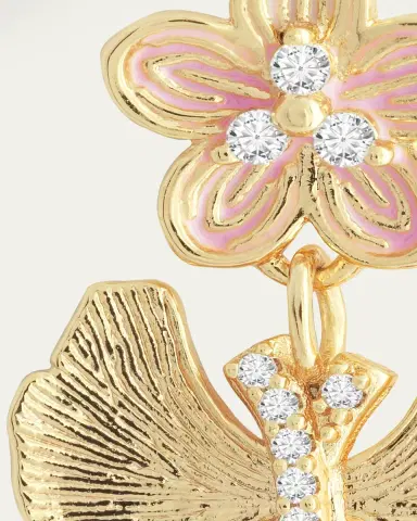 Anabel Aram Jewelry Butterfly with Enamel Flower Earrings | Thumbnail 4 Anabel Aram Jewelry Butterfly with Enamel Flower Earrings | Thumbnail 4