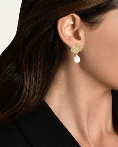 Anabel Aram Jewelry Butterfly with Pearl Drop Earrings | Thumbnail 2 Anabel Aram Jewelry Butterfly with Pearl Drop Earrings | Thumbnail 2