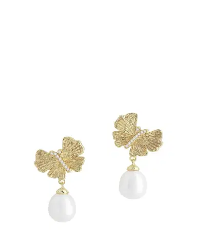 Anabel Aram Jewelry Butterfly with Pearl Drop Earrings | Thumbnail 1 Anabel Aram Jewelry Butterfly with Pearl Drop Earrings | Thumbnail 1