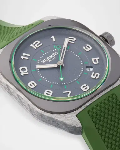 HERMÈS Hermès H08 Green Rubber Watch, 42 mm | Thumbnail 3 HERMÈS Hermès H08 Green Rubber Watch, 42 mm | Thumbnail 3