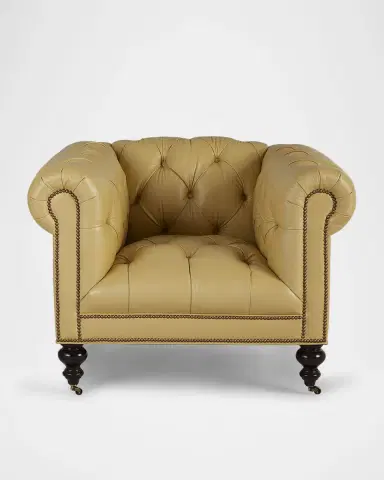 Old Hickory Tannery Lune Tufted Leather Chair | Thumbnail 2 Old Hickory Tannery Lune Tufted Leather Chair | Thumbnail 2