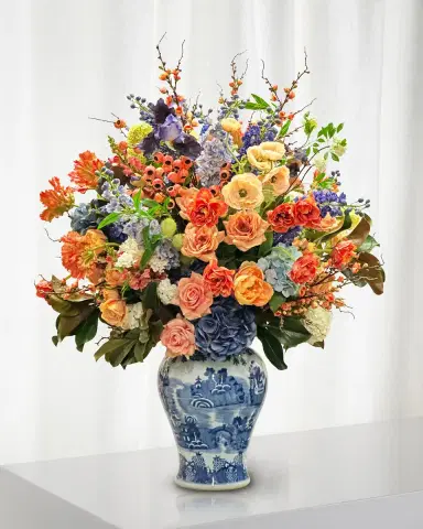 Winward Home Mixed 50" Faux Floral Arrangement in Porcelain Urn | Thumbnail 1 Winward Home Mixed 50" Faux Floral Arrangement in Porcelain Urn | Thumbnail 1