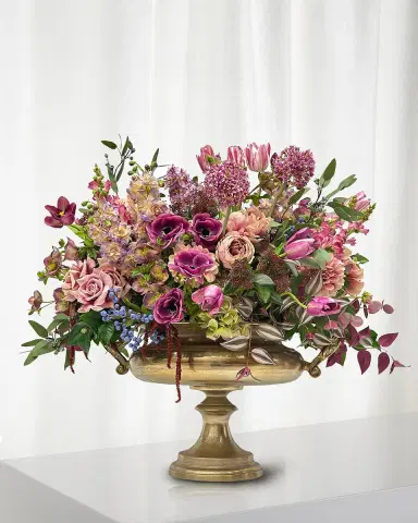 Winward Home Mixed 42" Faux Floral Arrangement in Aluminum Urn | Thumbnail 1 Winward Home Mixed 42" Faux Floral Arrangement in Aluminum Urn | Thumbnail 1