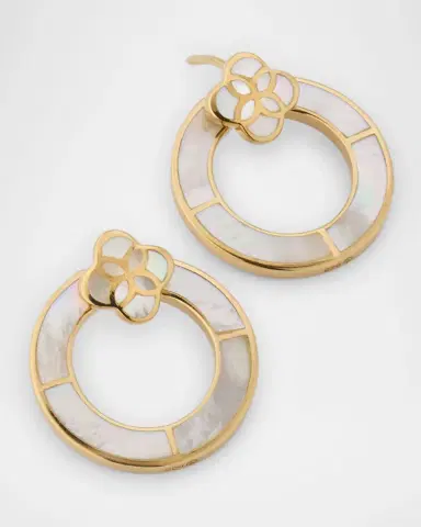 Jan Leslie Petal Mother-of-Pearl Post Hoop Earrings | Thumbnail 2 Jan Leslie Petal Mother-of-Pearl Post Hoop Earrings | Thumbnail 2