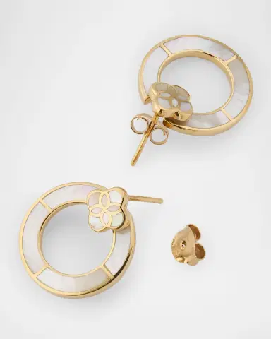 Jan Leslie Petal Mother-of-Pearl Post Hoop Earrings | Thumbnail 3 Jan Leslie Petal Mother-of-Pearl Post Hoop Earrings | Thumbnail 3