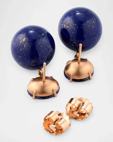 Irene Neuwirth Gumball 18K Rose Gold Tanzanite Post Earrings, One-Of-A-Kind | Thumbnail 3 Irene Neuwirth Gumball 18K Rose Gold Tanzanite Post Earrings, One-Of-A-Kind | Thumbnail 3