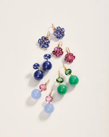 Irene Neuwirth Gumball 18K Rose Gold Tanzanite Post Earrings, One-Of-A-Kind | Thumbnail 4 Irene Neuwirth Gumball 18K Rose Gold Tanzanite Post Earrings, One-Of-A-Kind | Thumbnail 4