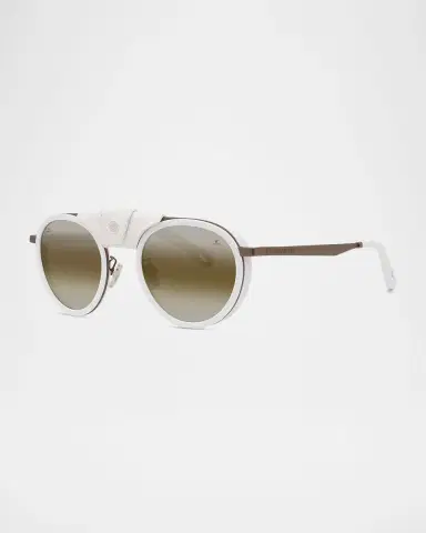Vuarnet Men's Glacier 01 Titanium Round Sunglasses with Side Shields and Cord | Thumbnail 4 Vuarnet Men's Glacier 01 Titanium Round Sunglasses with Side Shields and Cord | Thumbnail 4