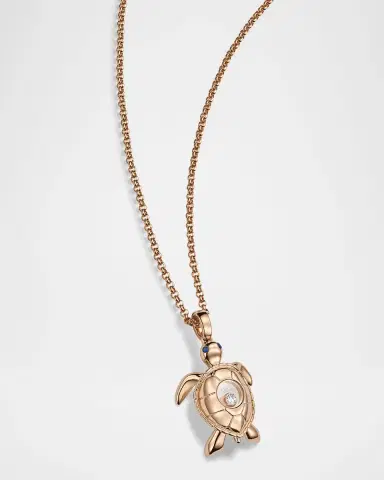 Chopard 18K Rose Gold Happy Diamonds Sapphire Turtle Pendant Necklace | Thumbnail 2 Chopard 18K Rose Gold Happy Diamonds Sapphire Turtle Pendant Necklace | Thumbnail 2