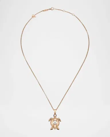 Chopard 18K Rose Gold Happy Diamonds Sapphire Turtle Pendant Necklace | Thumbnail 3 Chopard 18K Rose Gold Happy Diamonds Sapphire Turtle Pendant Necklace | Thumbnail 3