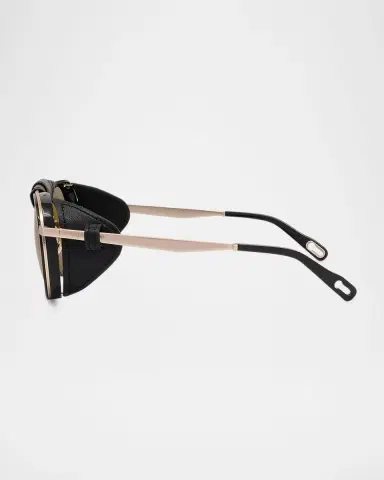 Vuarnet Men's Glacier 02 Titanium Round Sunglasses with Side Shields and Cord | Thumbnail 4 Vuarnet Men's Glacier 02 Titanium Round Sunglasses with Side Shields and Cord | Thumbnail 4
